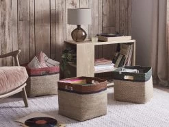 Wovens Medium Square Basket In Rusted Rose