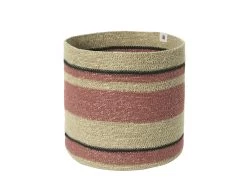 Wovens Large Round Basket In Rusted Rose