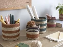 Wovens Set Of 2 Extra Small Round Baskets In Rusted Rose