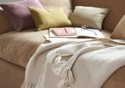 Slubby Knit Throw In Ochre -furniture 544728 contrast edge throw 8937 cropped