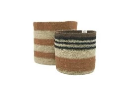 Wovens Set Of 2 Extra Small Round Baskets In Dried Clay