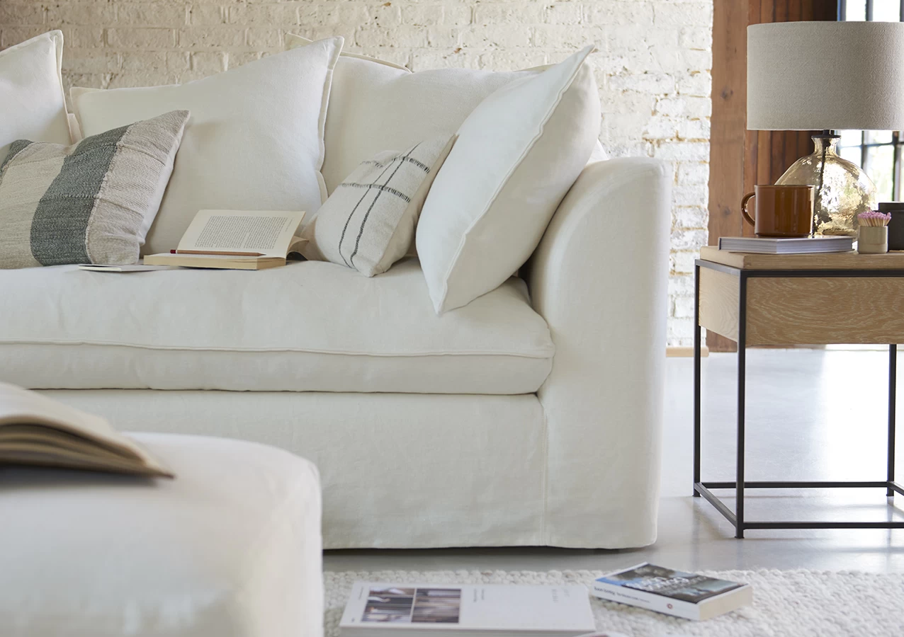 Sloafer Sofa Cover Small In Butler Sink Clever Vintage Linen 1 Sloafer Sofa Cover Small In Butler Sink Clever Vintage Linen