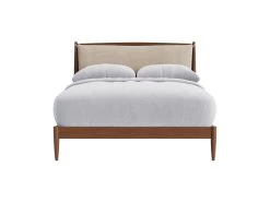 Dark Ash Bagel Bed Kingsize In Natural Linen