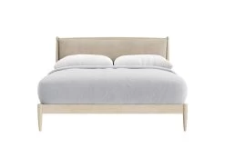 Light Oak Bagel Bed Superking In Natural Linen