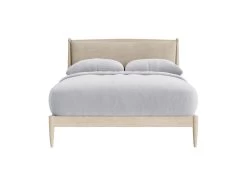 Light Oak Bagel Bed Kingsize In Natural Linen