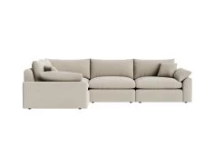 Large Left Hand Cuddlemuffin Modular Corner Sofa In Thatch House Fabric -furniture cuddlemuffin modular corner sofa