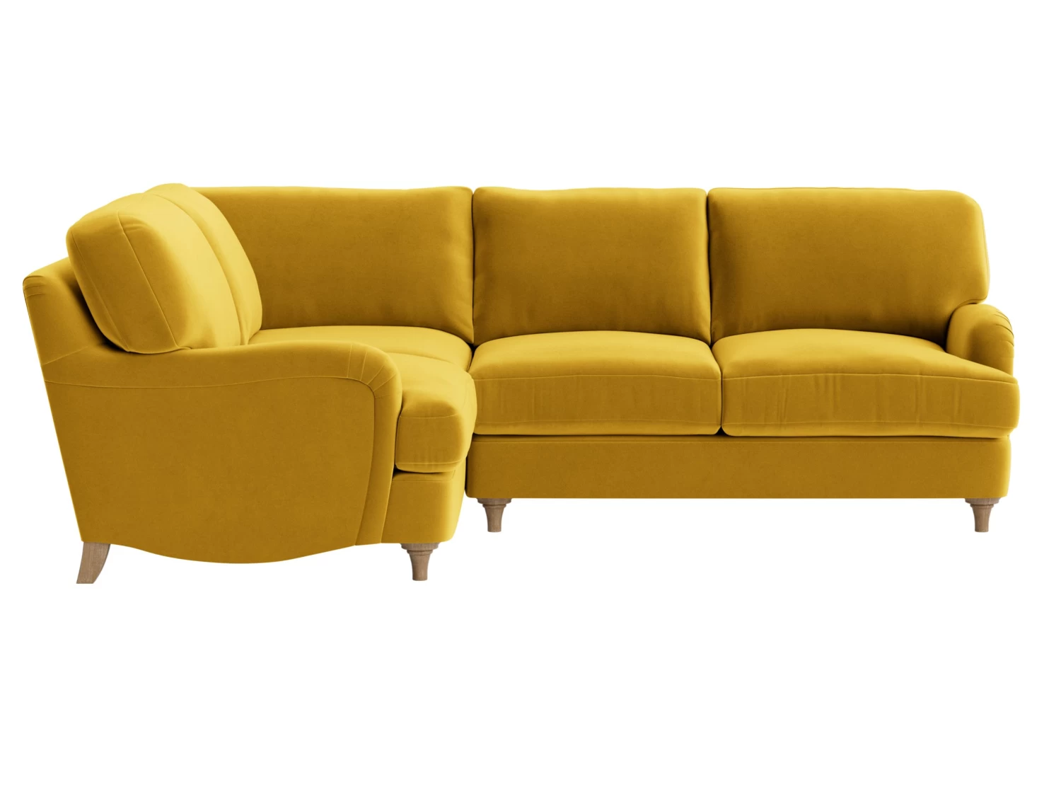 Large Left Hand Corner Jonesy Corner Sofa In Bumblebee Clever Velvet 1 Large Left Hand Corner Jonesy Corner Sofa In Bumblebee Clever Velvet