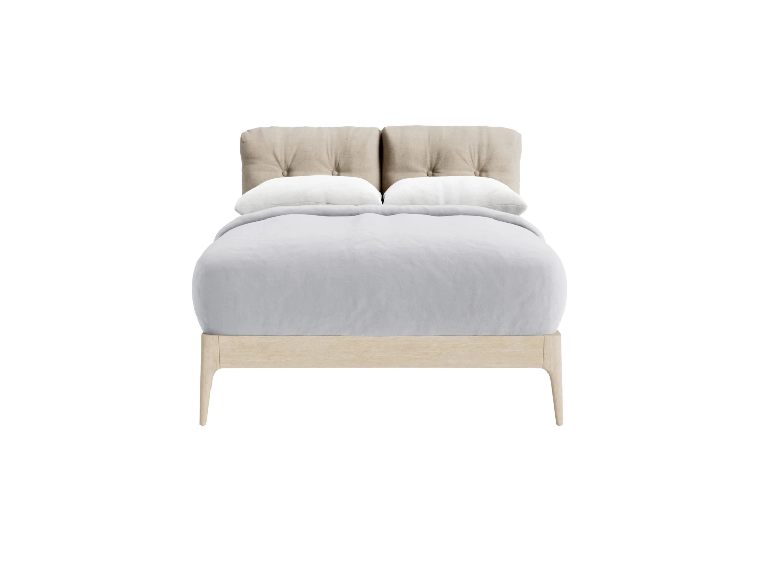 Double Noggin Bed In Natural Linen 1 Double Noggin Bed In Natural Linen