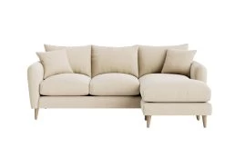 Large Right Hand Squishmeister Chaise Sofa In Shortbread Clever Woolly Fabric